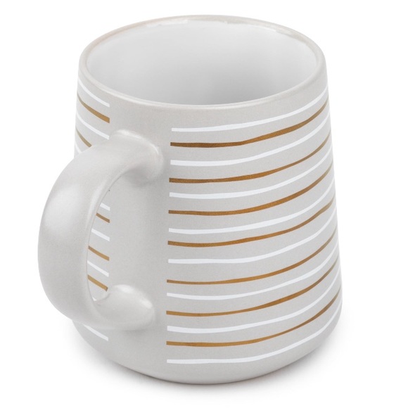 🍀Set of 2 Thyme & Table Stoneware Coffee Mug, 16 fl oz, Gray Stripe - Picture 4 of 6